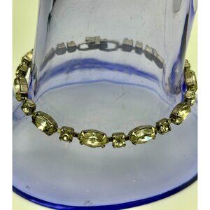 Weiss 1950-60s Rhinestone Bracelet-Prong Set Clear Baguette And Round Crystals